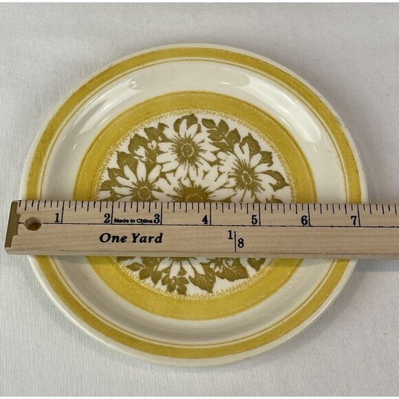 Vintage 1970s Jamestown China Ironstone Yellow Daisies 7-1/4” Salad Dessert Plat - Picture 8 of 8